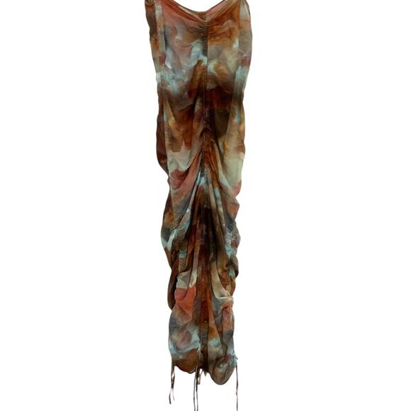 Paloma Wool Blurry Printed Ruched Dress Natural XS - Picture 4 of 8